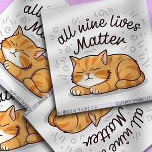 3pc - All Nine Lives Matter Cat Sticker Decal Pack – Tumbler, Laptop